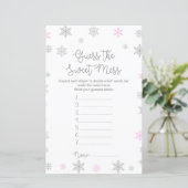 Winter Snowflake Baby Shower Game PRINTIERT (Stehend Vorderseite)