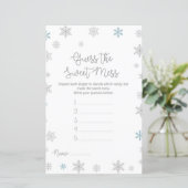 Winter Snowflake Baby Shower Game PRINTIERT (Stehend Vorderseite)