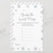 Winter Snowflake Baby Shower Game PRINTIERT (Vorne/Hinten)