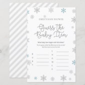 Winter Snowflake Baby Shower Game PRINTIERT (Vorne/Hinten)