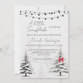 Winter Snowflake Baby Shower Invitation  Feiertagskarte (Vorderseite)
