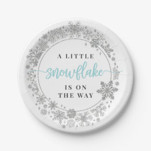 Winter Snowflake Baby Shower Paper Tellers Boy Pappteller