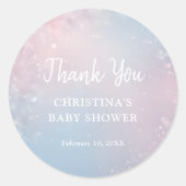 Winter Snowflake Baby Shower Runder Aufkleber (Vorderseite)