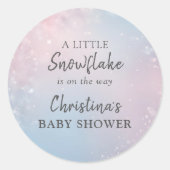 Winter Snowflake Baby Shower Runder Aufkleber (Vorderseite)