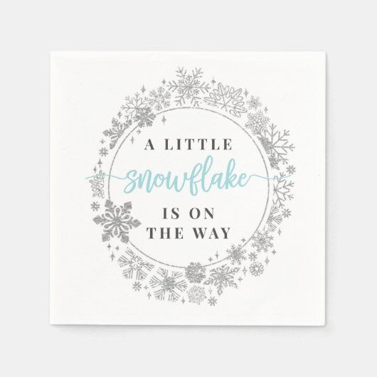 Winter Snowflake Baby Showtail Napkin Serviette (Vorderseite)