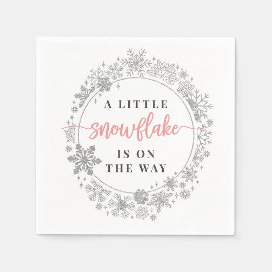 Winter Snowflake Baby Showtail Napkin Serviette (Vorderseite)