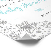 Winter Snowflake Babydusche Begrüßungszeichen Poster (Ecke)