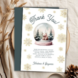 Winter Snowflake Babydusche Danke Karte