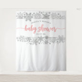 Winter Snowflake Babydusche im Hintergrund Foto St Wandteppich (Vorderseite)