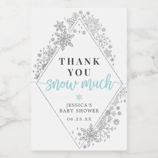 Winter Snowflake Babydusche Mini Weinkennzeichen Weinetikett (Einzelnes Label)