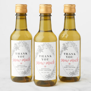 Winter Snowflake Babydusche Mini Weinkennzeichen Weinetikett