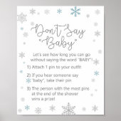 Winter Snowflake Babyduschzeichen Poster (Vorne)
