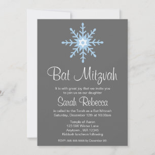 Winter Snowflake Bat Mitzvah Einladungen