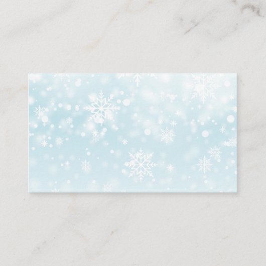 Winter Snowflake Blue Baby Duschdusche Windelwanne Begleitkarte (Rückseite)