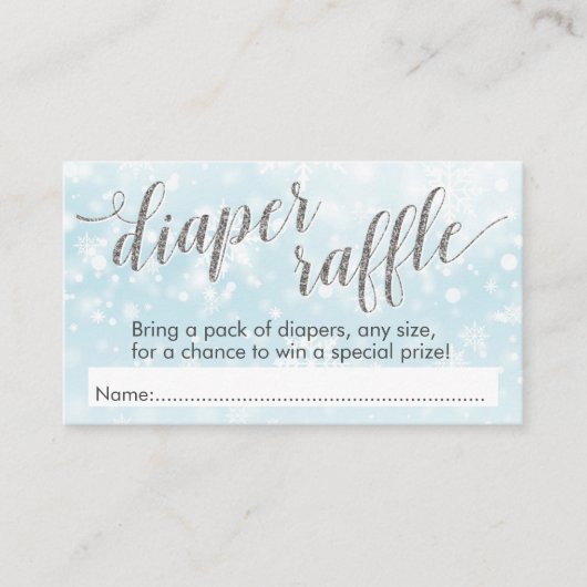 Winter Snowflake Blue Baby Duschdusche Windelwanne Begleitkarte (Vorderseite)