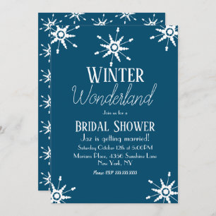 Winter Snowflake Blue Bridal Dusche Einladung