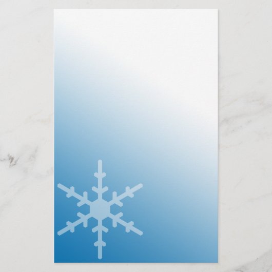 Winter Snowflake Blue Gradient Briefpapier (Vorderseite)
