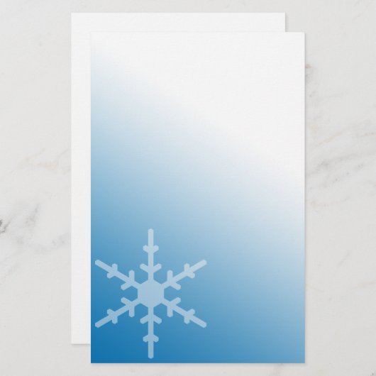 Winter Snowflake Blue Gradient Briefpapier (Vorne/Hinten)