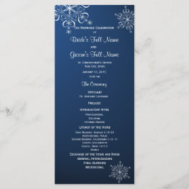 Winter Snowflake Blue Wedding Programm
