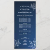 Winter Snowflake Blue Wedding Programm (Rückseite)