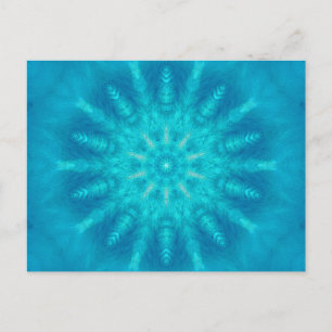 Winter Snowflake Blue Weihnachts Postkarte