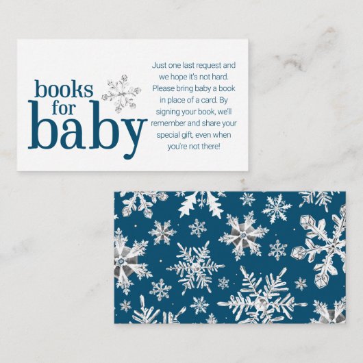 Winter Snowflake Books für Kinderkarte Begleitkarte (Vorne/Hinten)