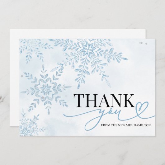 Winter Snowflake Brautparty Danke Karte (Vorne/Hinten)