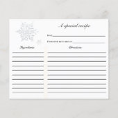Winter Snowflake Brautparty Rezept Karte (Vorderseite)