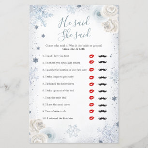 Winter Snowflake Brautparty sagte er sagte, sie sa