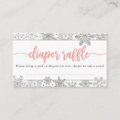 Winter Snowflake Diaper Raffle Baby Duschkarte Begleitkarte (Vorderseite)