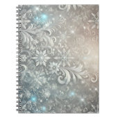 Winter Snowflake Fantasy Icy Silver Enchanted Notizblock (Vorderseite)