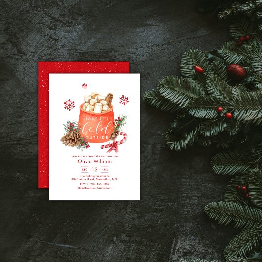 Winter Snowflake Festive Coffee Smore Baby Shower  Einladung