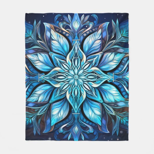 Winter Snowflake Fleece Blanket (Vorderseite)