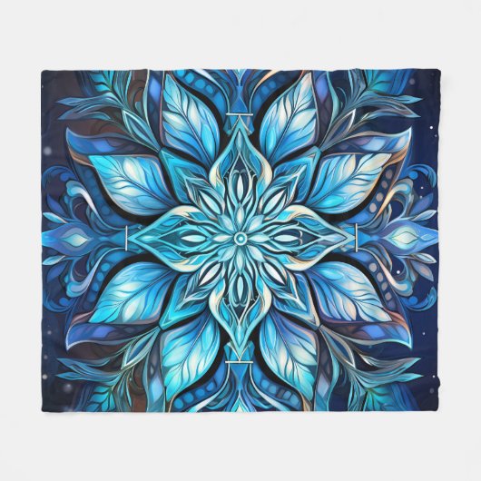 Winter Snowflake Fleece Blanket (Vorderseite (Horizontal))