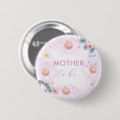 Winter Snowflake Floral Mother To Be Baby Shower  Button (Vorne & Hinten)
