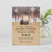 Winter Snowflake Forest Vintag Lantern Hochzeit Einladung (Stehend Vorderseite)