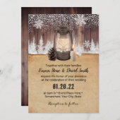 Winter Snowflake Forest Vintag Lantern Hochzeit Einladung (Vorne/Hinten)