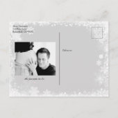 Winter Snowflake Foto Boy Baby Dusche Einladungspostkarte (Rückseite)