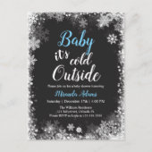Winter Snowflake Foto Boy Baby Dusche Einladungspostkarte (Vorderseite)
