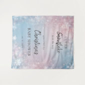 Winter Snowflake Gender Neutral Baby Shower Signat Wandteppich (Vorderseite (Horizontal))