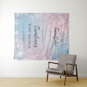 Winter Snowflake Gender Neutral Baby Shower Signat Wandteppich (Beispiel (Horizontal))