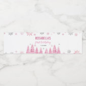 Winter Snowflake Girl Geburtstagsparty Wasserflaschenetikett (Einzelnes Label)
