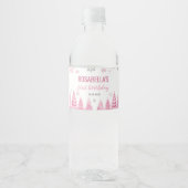 Winter Snowflake Girl Geburtstagsparty Wasserflaschenetikett (Vorderseite)