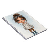 Winter Snowflake Girl Notebook Notizblock (Rechte Seite)