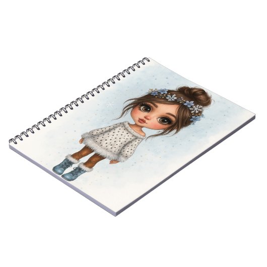 Winter Snowflake Girl Notebook  Notizblock (Linke Seite)