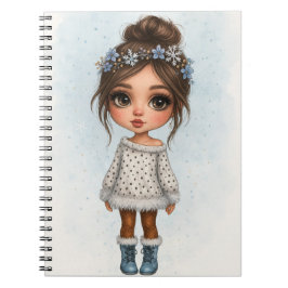 Winter Snowflake Girl Notebook Notizblock