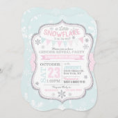 Winter Snowflake Glitzer Gender Reveal Einladung (Vorne/Hinten)