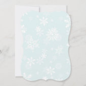 Winter Snowflake Glitzer Gender Reveal Einladung (Rückseite)