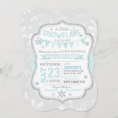Winter Snowflake Glitzer Kinderdusche Einladung (Vorne/Hinten)