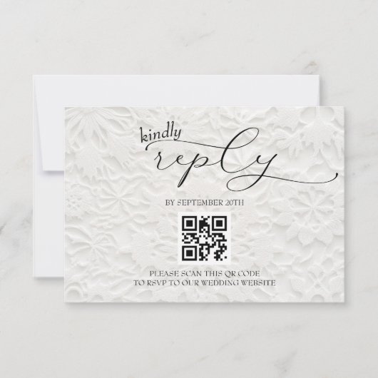 Winter Snowflake Hochzeit einfache QR RSVP Karte (Vorderseite)